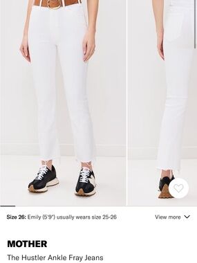 MOTHER White Ankle Fray Jeans